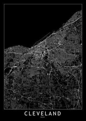 Cleveland Black Map