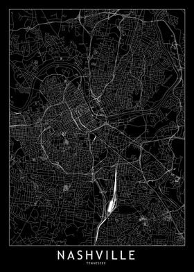 Nashville Black Map