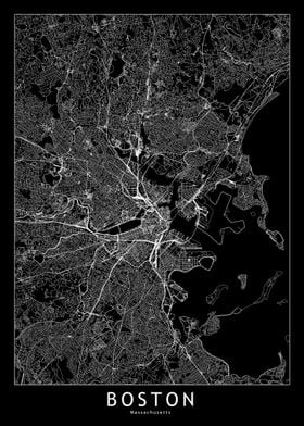 Boston Black Map