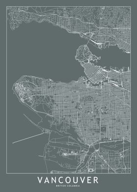 Vancouver Grey Map