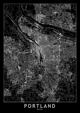 Portland Black Map