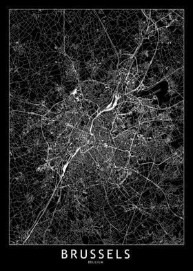 Brussels Black Map