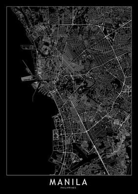 Manila Black Map