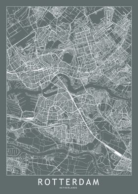 Rotterdam Grey Map