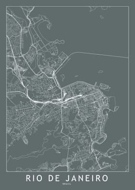 Rio De Janeiro Grey Map