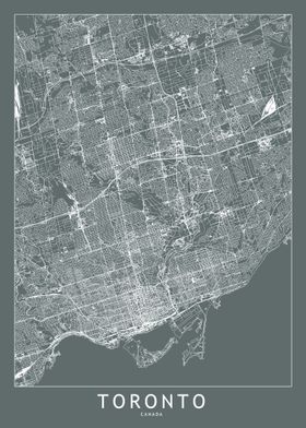 Toronto Grey Map