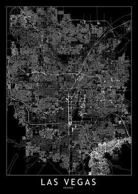 Las Vegas Black Map