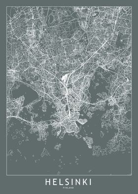 Helsinki Grey Map