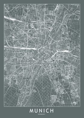 Munich Grey Map