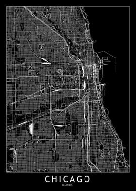 Chicago Black Map