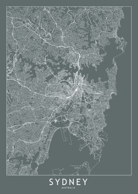 Sydney Grey Map