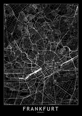 Frankfurt Black Map