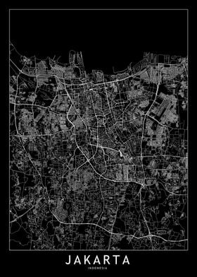 Jakarta Black Map