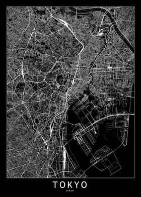 Tokyo Black Map