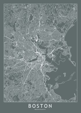 Boston Grey Map