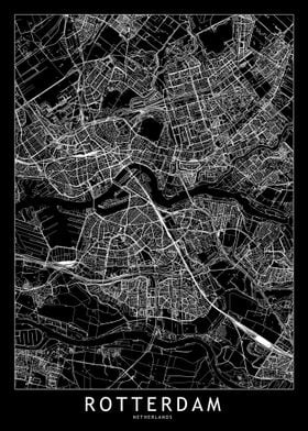 Rotterdam Black Map