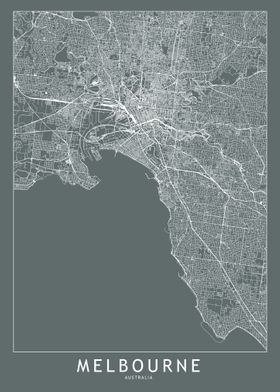 Melbourne Grey Map