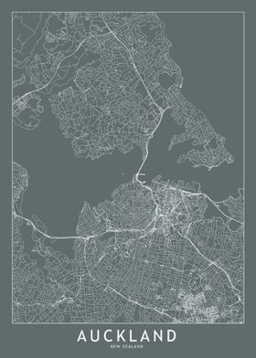 Auckland Grey Map