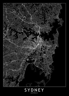 Sydney Black Map