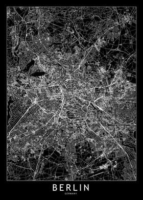 Berlin Black Map