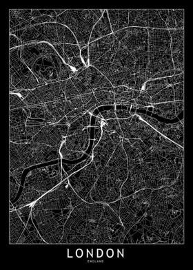 London Black Map