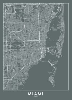 Miami Grey Map
