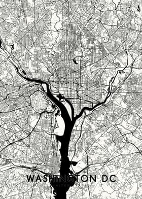 Washington DC map white