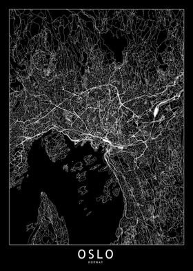 Oslo Black Map