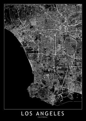 Los Angeles Black Map