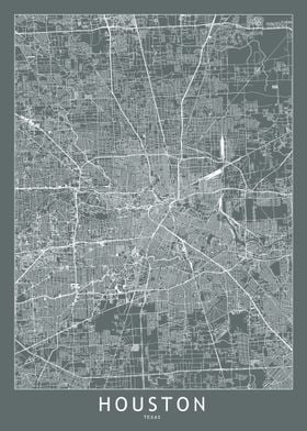 Houston Grey Map