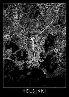 Helsinki Black Map