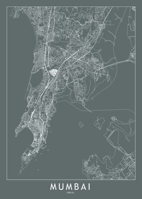 Mumbai Grey Map