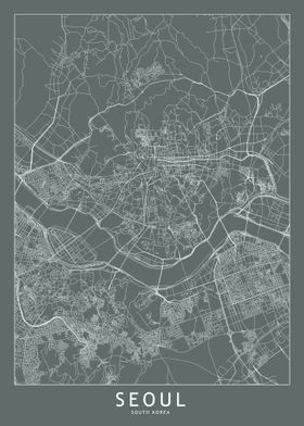 Seoul Grey Map