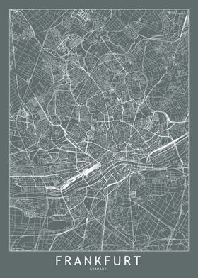 Frankfurt Grey Map