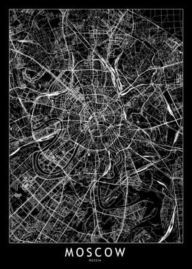 Moscow Black Map