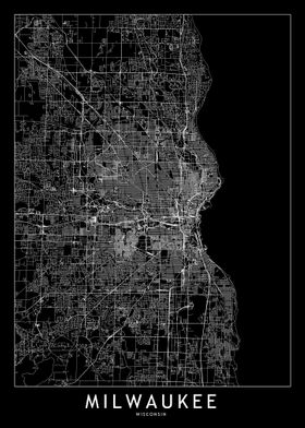 Milwaukee Black Map