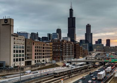 The Winter Dawn in Chicago