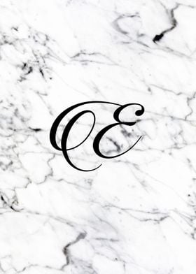 Letter E monogram Marble 