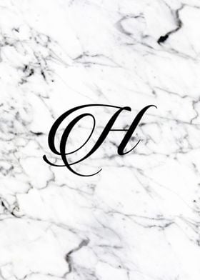 Letter H monogram Marble 