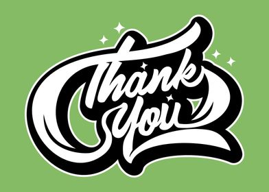 Thank you lettering sign