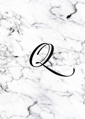 Letter Q monogram Marble