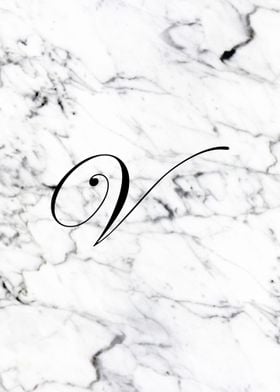 Letter V monogram Marble