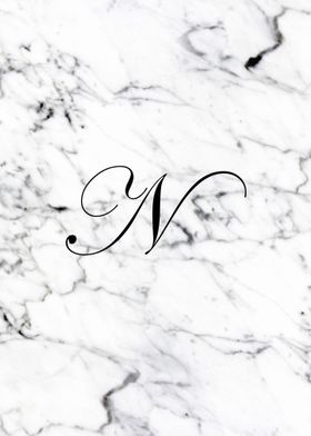 Letter N monogram Marble