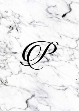 Letter P monogram Marble