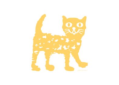 Yellow cat illustration