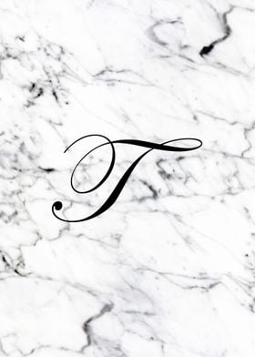 Letter T monogram Marble