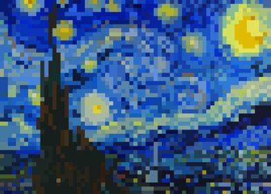 Starry Night Pixel Art