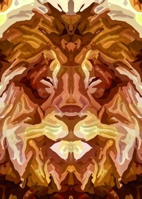 Lion Semi Abstract