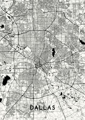 Dallas map white