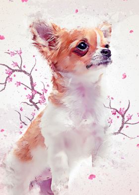 Chihuahua Sakura Paint